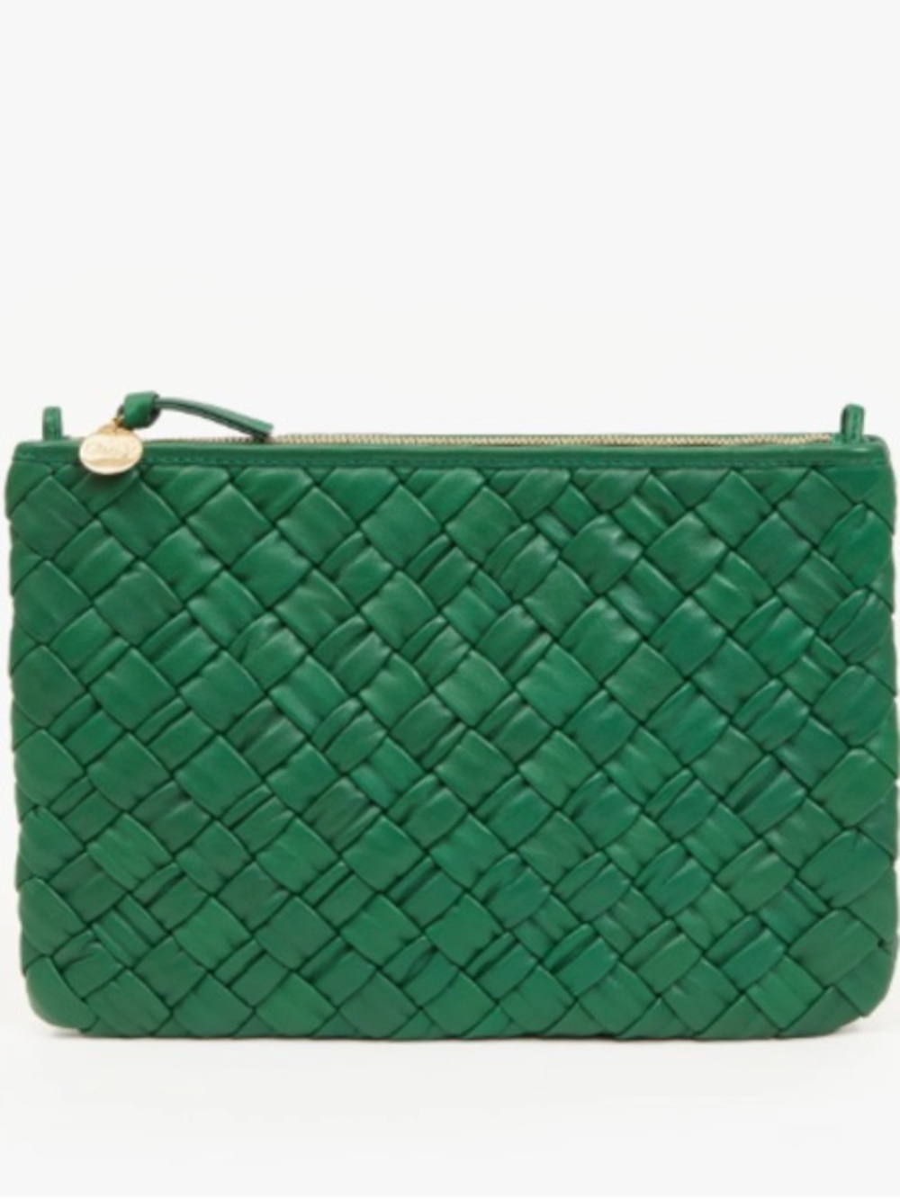 Clare V. Fern Puffy Woven Flat Clutch with Tabs NWT
